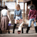 Exploring abandoned Western Village ruins in Tochigi, Japan: urban adventure with three women.